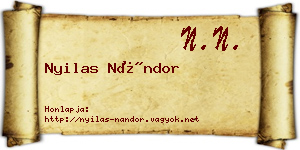 Nyilas Nándor névjegykártya